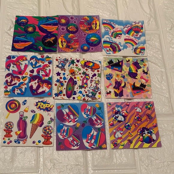 Lisa Frank Other Vintage Lisa Frank Sticker Lot 9 Sticker Sheets